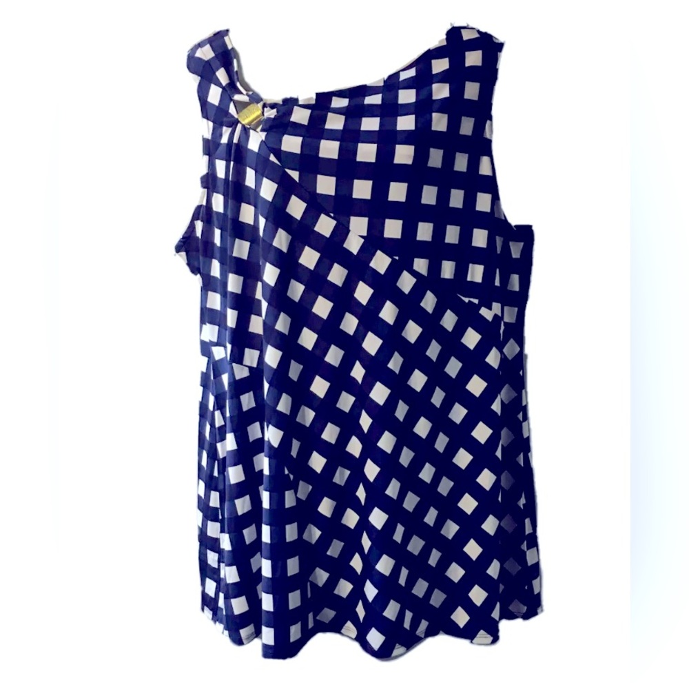 NWT Belldini 1X Plus Size Gingham-Print Tunic